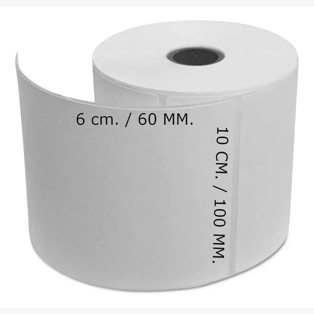 Rollo De Etiquetas Termicas Autoadhesivas 100x60. 500 Unidades por rollo