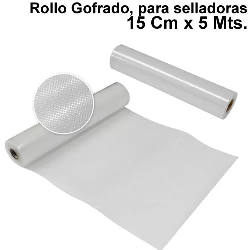 Rollos Gofrados 15X5 para sellado al Vacio