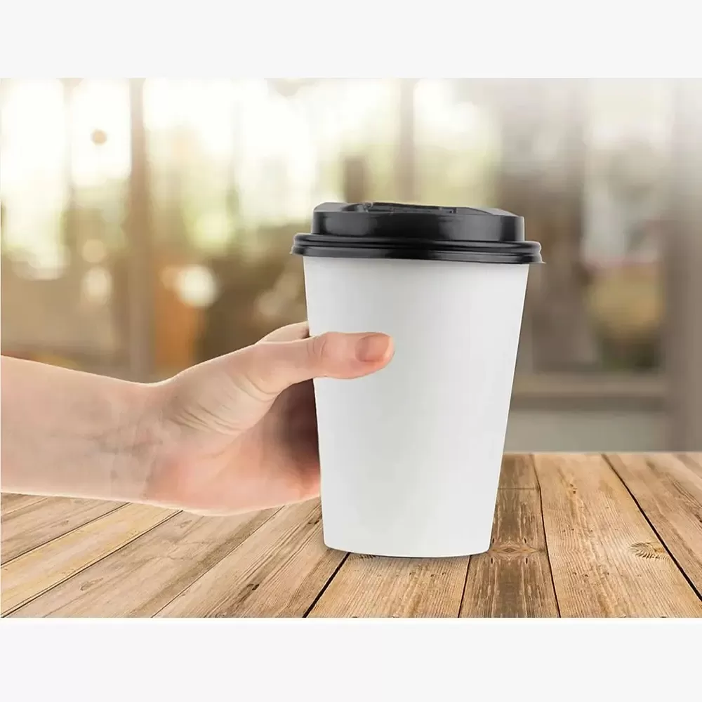 Vaso polipapel 8 Oz, con tapa Negra
