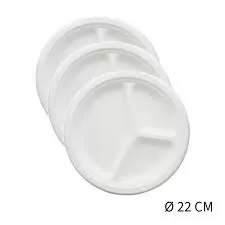 Platos Con 3 Divisiones 22cm Blanco