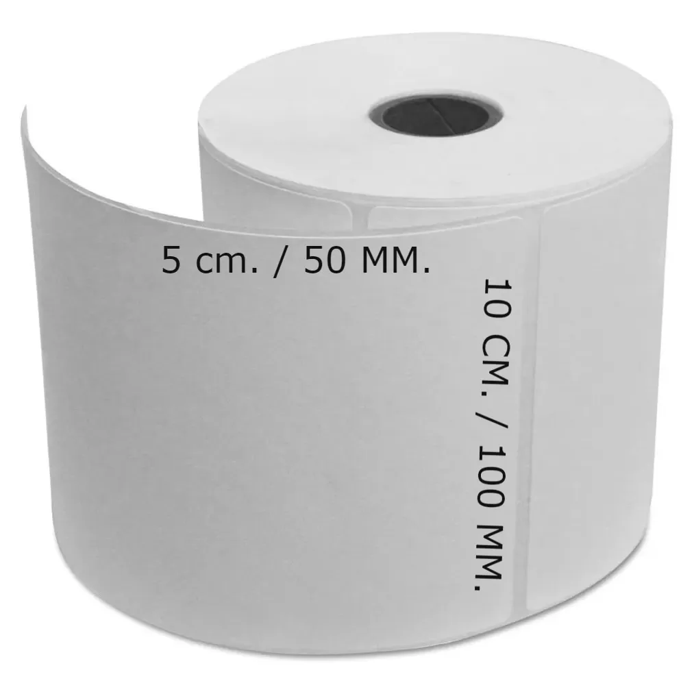 Rollo de Etiquetas Termicas Autoadhesivas 100x50 mm. 2000 etiquetas por rollo