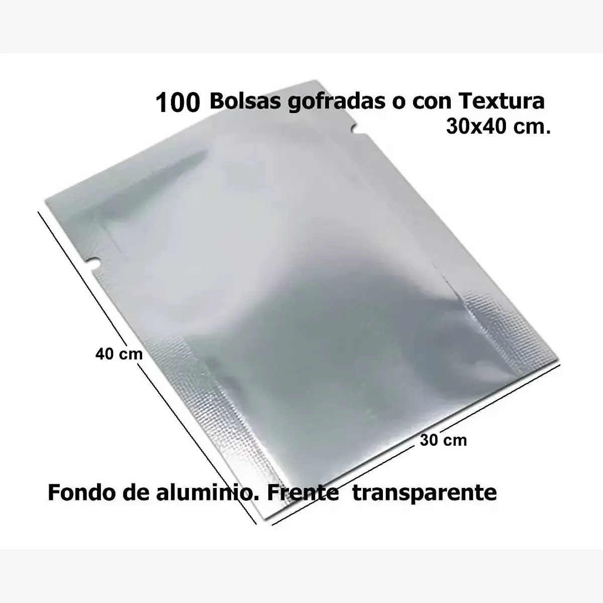 Bolsas Gofradas De Aluminio 30x40 Cm. Fondo Aluminio