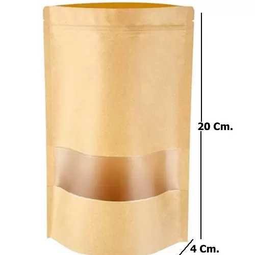 Doypack Kraft con Ventana 14x20