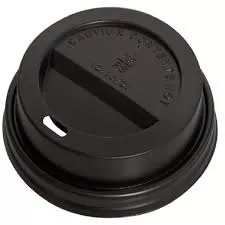 Tapas negras para vaso polipapel de 12 Oz.