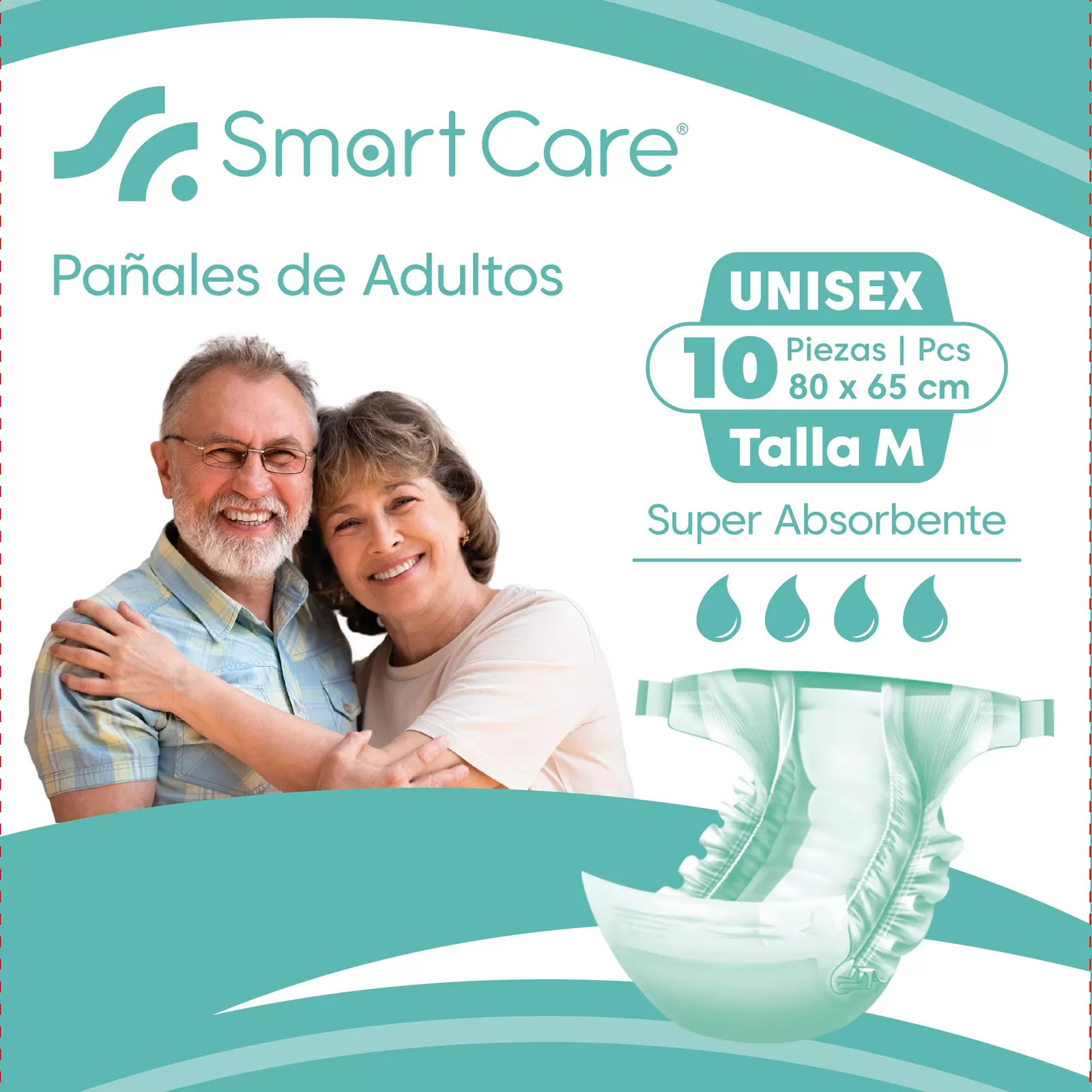 Pañales Adulto Smart Care Incontinencia Fuerte M