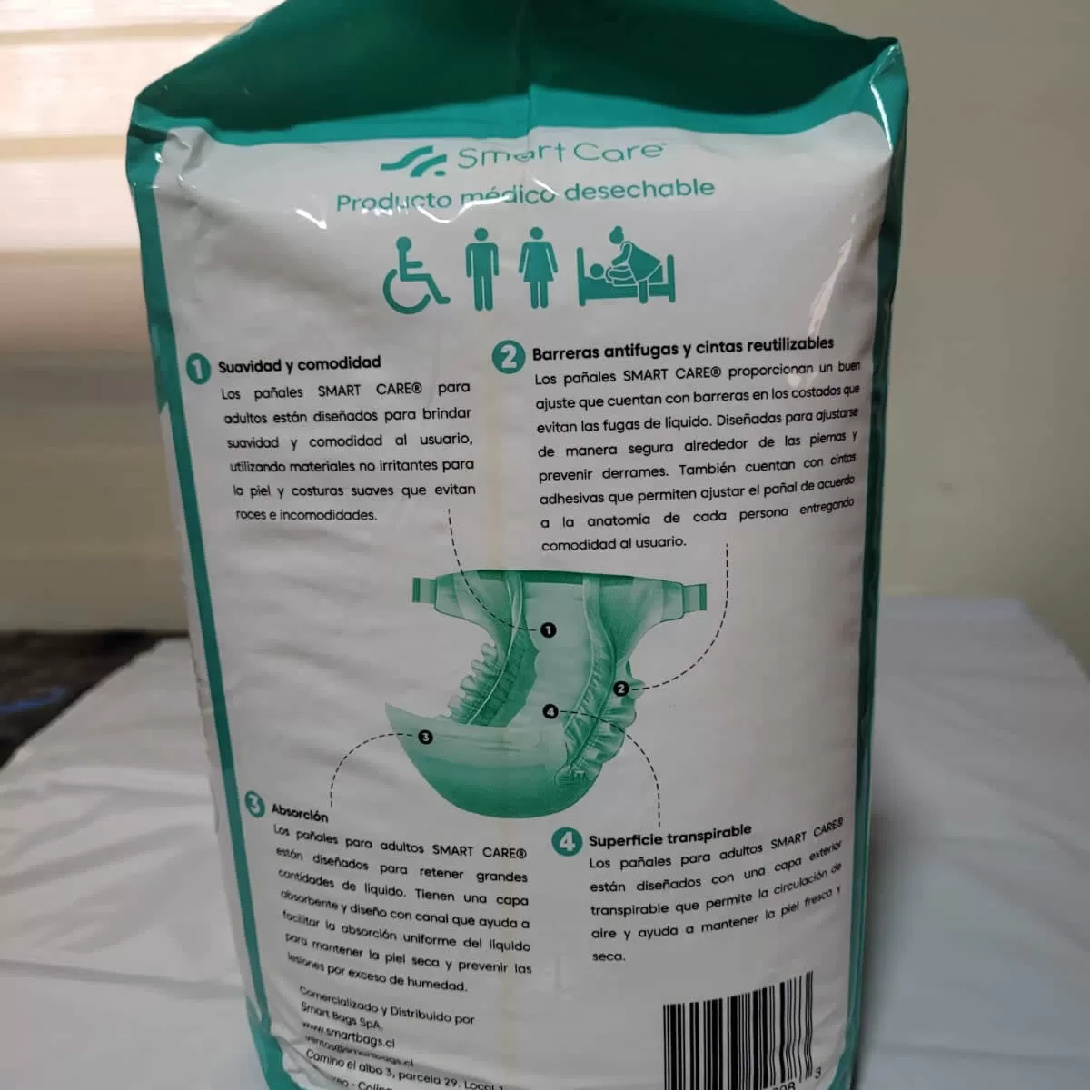 Pañales Adulto Smart Care Incontinencia Fuerte M - image 3