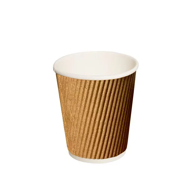 Vaso Ripple 8oz Kraft c/PE interior