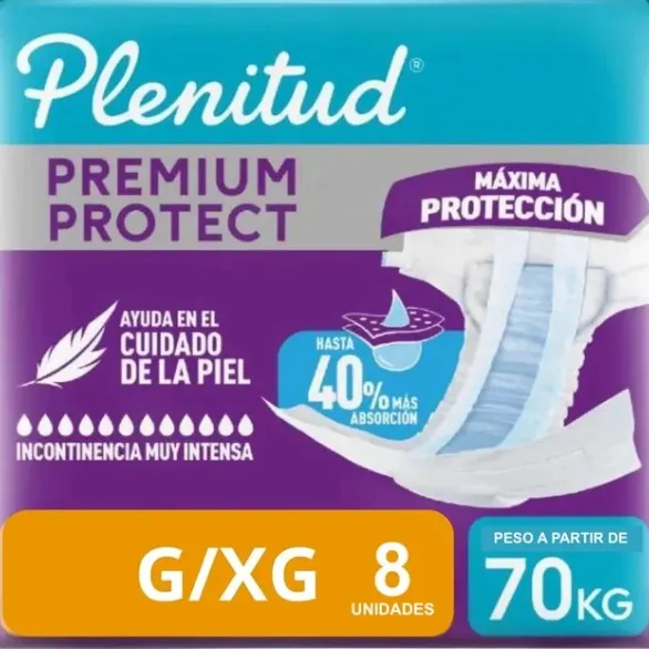 Pañal Plenitud Premium Protect G/xg 8 Und. Extra Grande