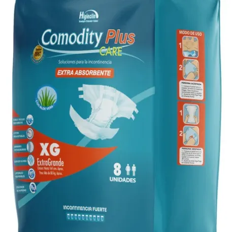 Pañales Adulto Comodity Plus Care Talla XG 8 Unidades