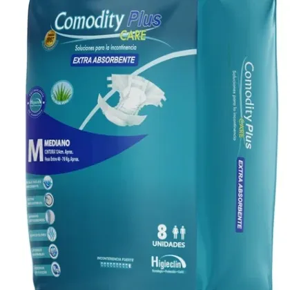 Pañal Adulto Comodity Plus Care Talla M, 8 unidades