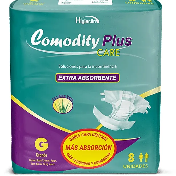 Pañales Comodity Plus Talla G, 8 Unidades