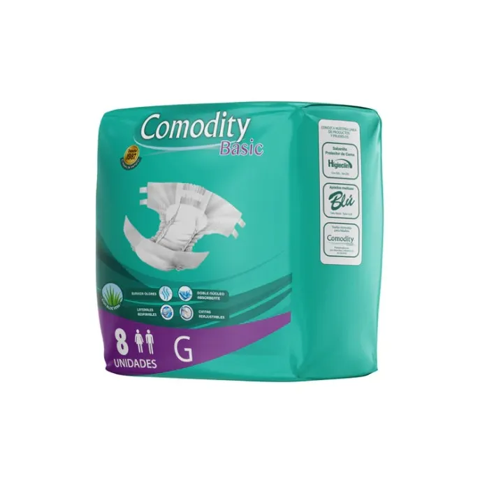 Pañales Adulto Comodity Basic Talla G 8 Unidades | Alta Absorción